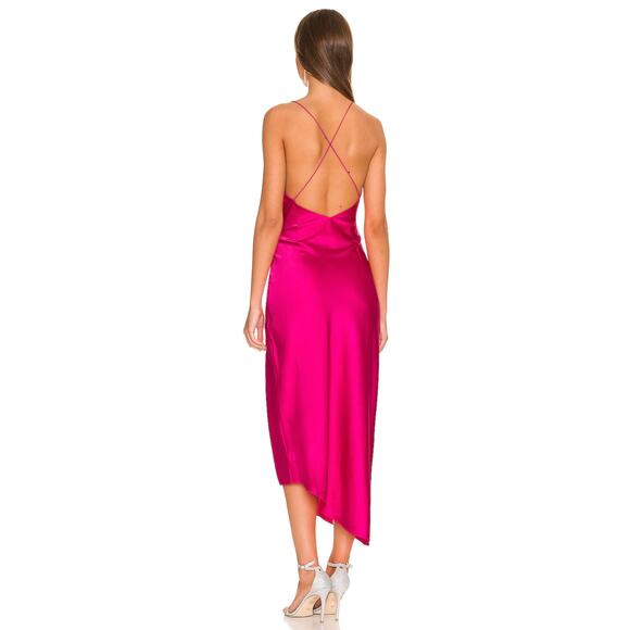 SER.O.YA Emma Silk Dress in Fuchsia Purple Small NWT - Picture 3 of 7